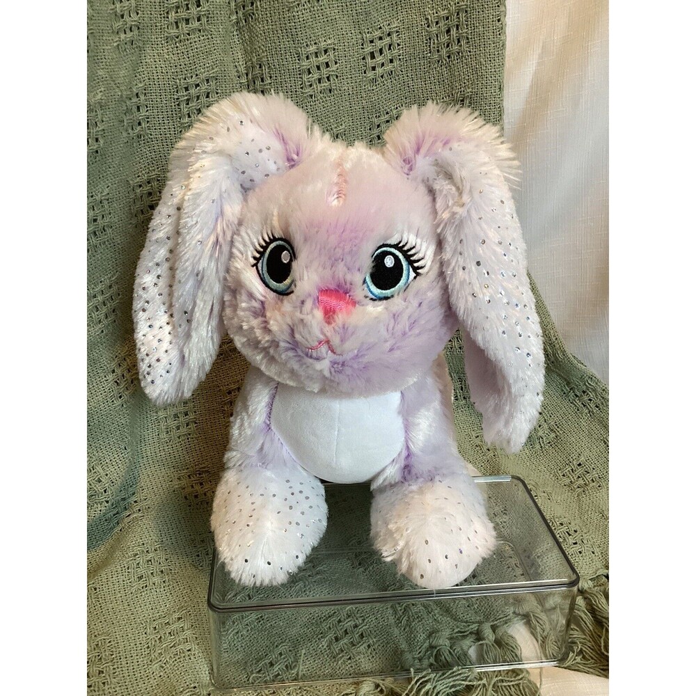 Build A Bear Sugar Plum Bunny Rabbit Purple Sparkle Plush Stuffed Easter Pet